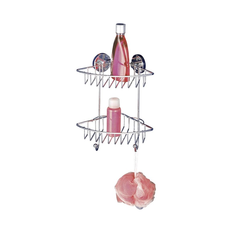 WENKO 20888100 Vacuum-Loc 2-Tier Corner Rack Bari - Fixing Without