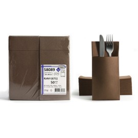 Airlaid Felt Tableware Pocket Brown Similar to: Plain Ready Gefaltene Napkins with Slot 40 x 40 cm Pack of 50 18 Fold Cutlery Case Great Value Fabric Look Wedding Napkins Birthday Wedding 17 Colours
