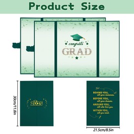 Vlipoeasn 2PCS Graduation Guest Book Alternative, Green Gold Class of 2025 Party Decorations, Grad Signature Book for 2025 College High School, Unique Graduation Gifts for Friends