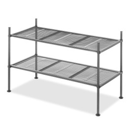 Whitmor Gunmetal 2-Tier Mesh Shelves