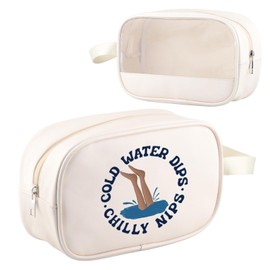 Wild Swimmer Makeup Bag Cold Water Swim Club Gift Cold Water Dips Chilly Nips Gifts Wild Swimming Gifts (Cold Water clear2)