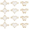 Beebeecraft 12Pcs 3 Styles 18K Gold Plated Brass Natural White