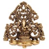 Purpledip Brass Idol Ganesha with 6 Diyas Deepak (Kuthu Vilakku):