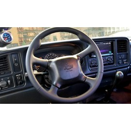 RedlineGoods Lenkradbedeckung (1999-04) kompatibel mit GMC Sonoma 1994-04. Maßgeschneidert - Nicht universell. Echtes Top Qualitat Italienisches Leder. Sierra mit Schwarzem Faden