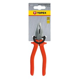 TOPEX Universal Combination Pliers Electrician's Pliers 160 mm 1000 V Ergonomic Non-Slip Handle Hardened Jaws Pliers Household Workshop for DIY and Professionals Red