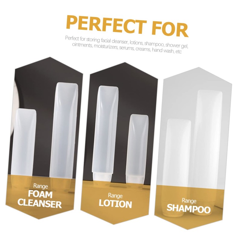Ipetboom 10pcs Refillable Lotion Tubes Squeeze Cosmetic Bottles for Travel