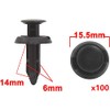 100Pcs 6mm Hole Dia Clips Plastic Push Type Rivet Retainer