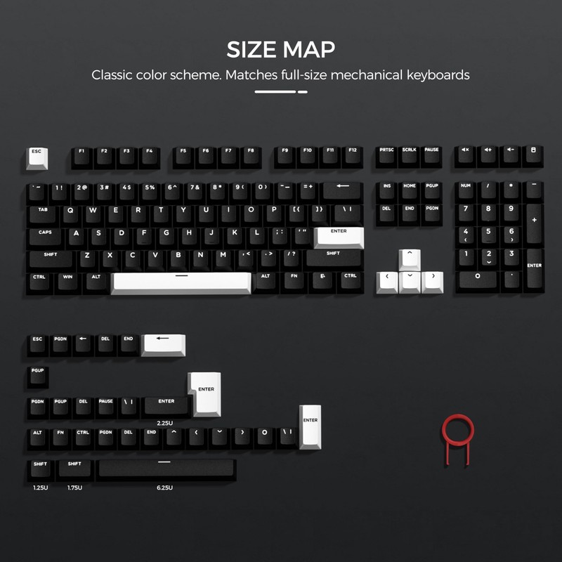 HITIME XVX WOB Double Shot PBT Keycaps Set 138 Keys,