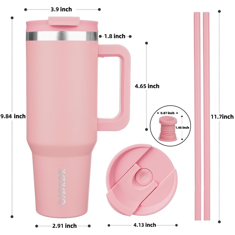 BJPKPK - Vasos aislados con asa y pajita, vasos de