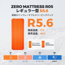 FLEXTAILGEAR Air Mat, R-Value 5.0, Outdoor Use, -18°C, Thick, 2.8 inches (7 cm), Ultra Lightweight, Compact, Camping, Mountain Climbing, Inflator Mat, Connectable, Water Resistant, For Sleeping in a