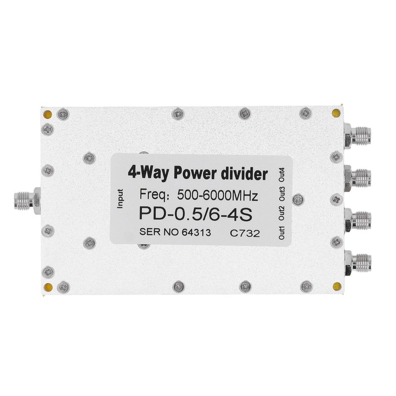 4 Way SMA Power Divider 500 To 6000MHz Small Insertion