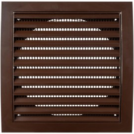 Vent Systems 6'' Inch Brown Air Vent Cover Dryer Vents and Bathroom Exhaust Vents Pipe, Brown Louvered Dryer Vent Cover - Exhaust, Supply Air Register Grille with Flange