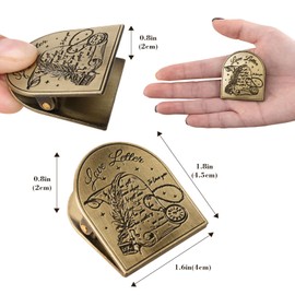 Dizdkizd Vintage Metal Book Clip for Journals, Planners, Small Brass Notebook Clip for Documents, Binders, Cookbook, Page Holder, Book Mark - Letter