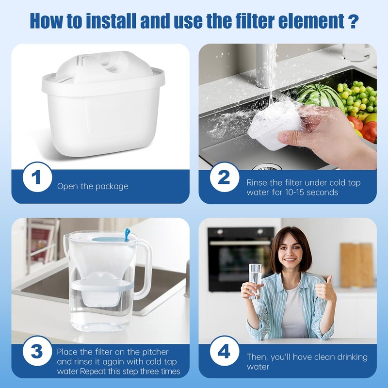 Water Filter Cartridges for Drinking Water Jug: Pack of 6
