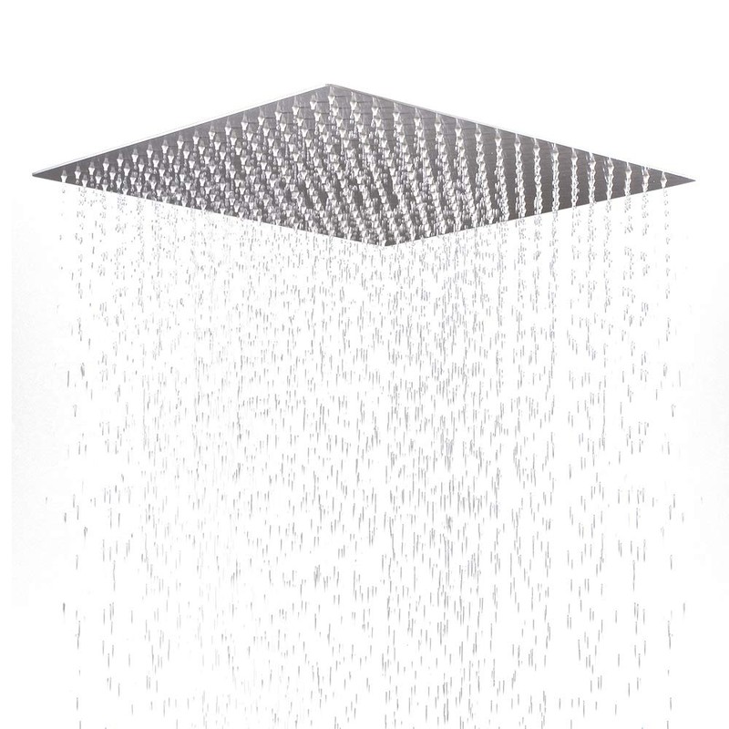 Qomolangma 16-inch Brushed Shower head. Solid Square Ultra Thin Rainfall