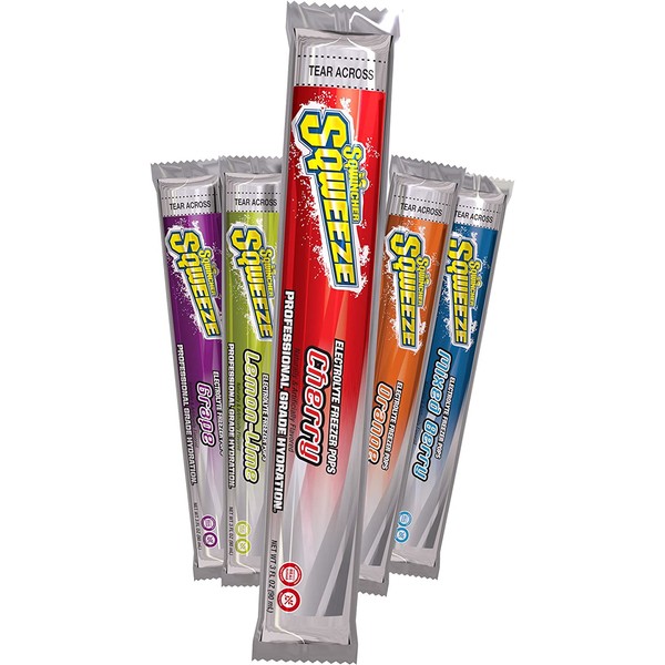 SQWINCHER 159200201 Squeeze Electrolyte Freezer Pops, 3 oz, 150 count