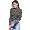 Striped Turtleneck Women Long Sleeve Fitted Underscrub Shirts Lightweight Pullover