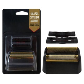 GRABOTE Upgraded 5 Star Series Finale Shaver Replacement Foil and Cutter Bar Assembly for wahl Shaver Foil 7031-100, 7043-100 Super Close Shaving Replacement Heads - Black Gold