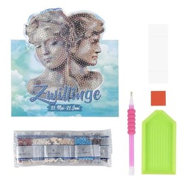 Ideen mit Herz Diamond Painting Stand Card | 370gsm | 16.3cm x 16cm | Includes Envelope & Tools (Zodiac Sign Gemini)