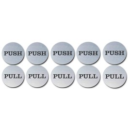 Coolest Pack of 5 Stainless Steel 304 Round Door Signs 2" Brushed Silver