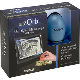 CARSON MM-480B Zorb Handheld USB Digital Microscope with Integrated Camera, Blue