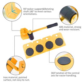 DUEBEL Lifter Furniture Sliders for Hardwood Floors Jack Furniture Dolly Appliance Dolly for Moving Pads Furniture Movers Sliders 150KG (330LBS) - Yellow