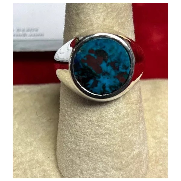 Natural Creations mens sterling silver ring Size 8 Shattuckite