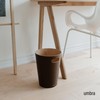 umbra Wooden Round Trash Can, No Lid, Pail, Trash Can,