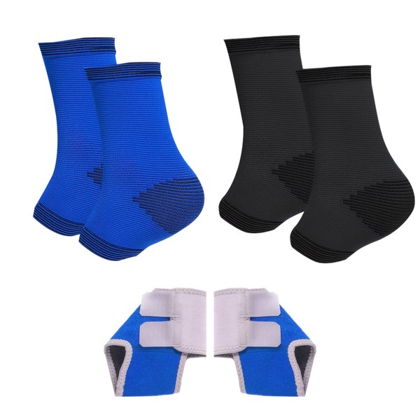 3 Pairs Ankle Brace 2 Styles,Velcro Child Ankle Support,Achilles Tendonitis