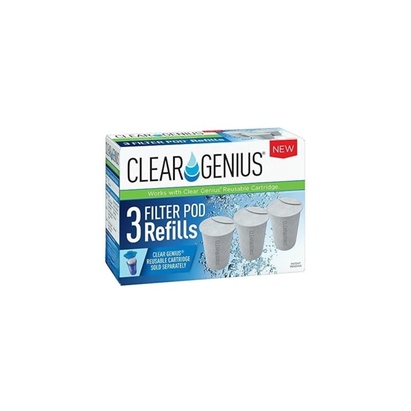 Clear Genius Filter Pod Refills (Pack-3) SR-3, Includes 3 Filter