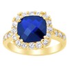 AFFY Simulated Blue Sapphire & Cubic Zirconia Engagement Ring in