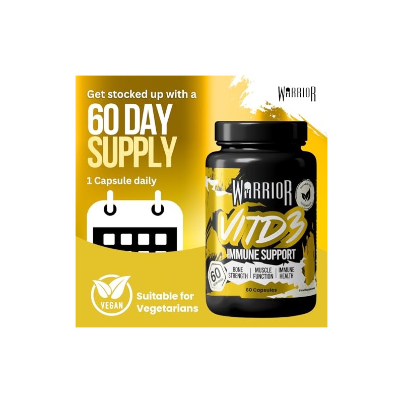 Warrior Vitamin D3 Tablets 4000 IU 60 Day High Strength