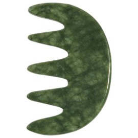 Healvian Jade Stone Gua Sha Comb,Jade Massage Comb,Jade Scalp Massager, Massage Tools for Scalp Head Hair,Manual Massager