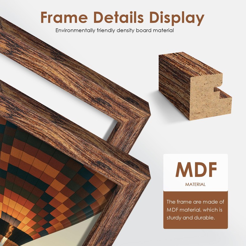 6x8 Picture Frame 5 Pack, Classic Brown Photo Frame for
