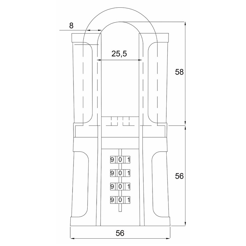 IFAM 051820 Black Force AL Combination Padlock