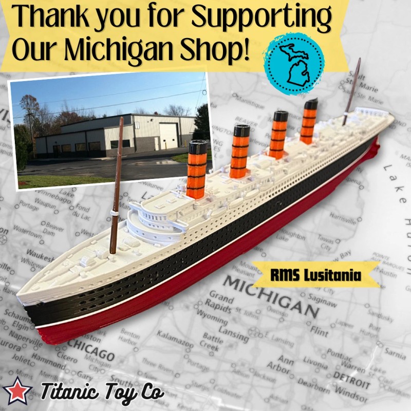 RMS Lusitania Model Ship 1 Ft Long By TitanicToyCo -