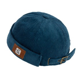 Men Hats Docker Cap Hats Skullcap Beanie Worker Sailor Cap Brimless Cap Rolled Cuff Retro Fashion Brimless Hat with Adjustable (DZM92-Blue)