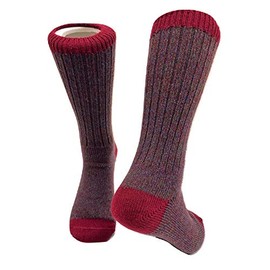 Tey-Art Alpaca Arte Alpaca Wool Designer Socks are Cozy, Warm & Colorful - Quattro Merlot L