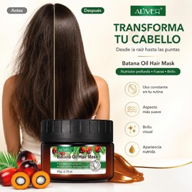 Alíver Mascarilla Capilar de Aceite de Batana y Biotina 60g, Tratamiento para el Crecimiento del Cabello, Nutrición Profunda, Fuerza y Brillo, Crema Reparadora para Cabello Dañado y Seco