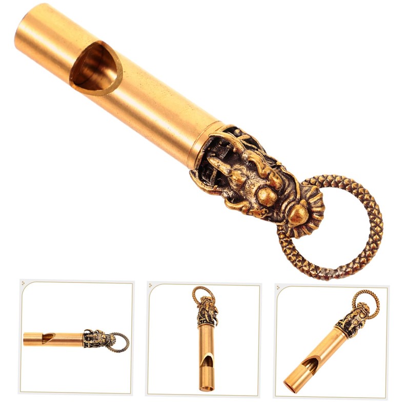 LABRIMP Portable Copper Whistle Keychain Loud Camping Whistle for Hiking