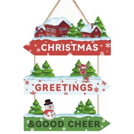 ANHUIB Christmas Wooden Sign Decorations,Christmas Plaques Signs,Xmas Ornaments for Indoors,Christmas Wall Decorations Indoor Outdoor,Christmas Door Windows Hanging Sign,Xmas Decoration for Home Party