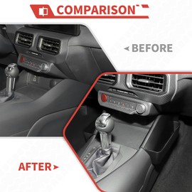 amayum Fit for Ford Mustang 2024+ Center Console Side Organizer Gear Shift Storage Box Tray Black Storage Interiors Accessories