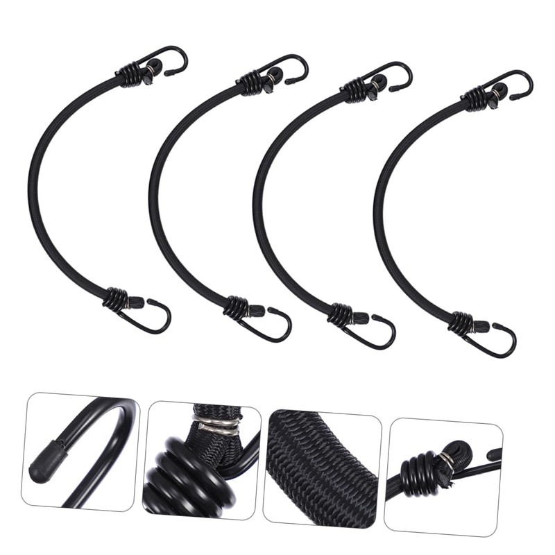 COHEALI 4pcs Elastic Straps with Hooks for Trucks Bikes and