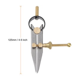 sourcing map Spring Joint Caliper 3 inch / 75mm Steel Spring Divider Caliper with Brass Fulcrum for Metalworking Geometry Drawing Woodworking, Flat Leg