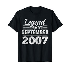 Legend Since September 2007 Birthday T-Shirt