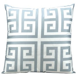 Mina Victory Outdoor Pillows Greek Key Poly Outdr Grey 20" x 20" Throw Pillow