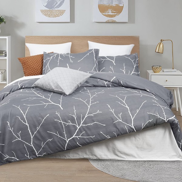 PHF Washed Soft Duvet Cover Set King Size, 3PCS Stylish