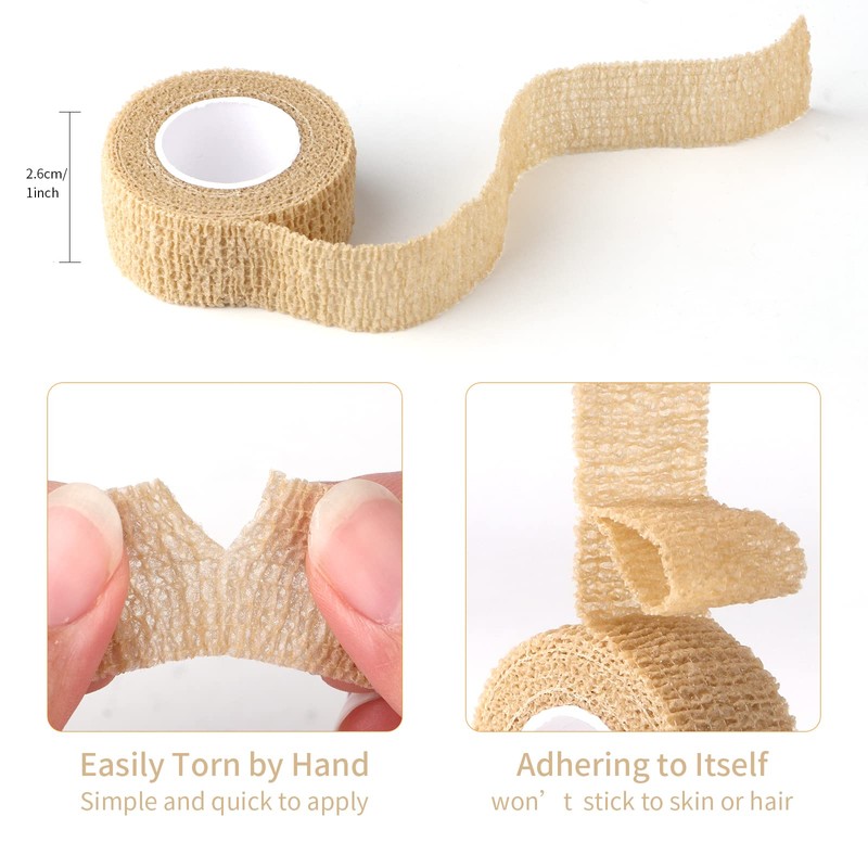 12pc-1 Inch Wide Skin Colour Elastic Self- Adhesive Bandage Finger