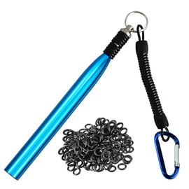 Wacky Rigging Tool, Fishing Bait Rigs, Wacky Rig Ring Tool with 70PCS Worm O-Rings, Wacky Worm Kit for Senko Neko Finesse Stick Soft Baits