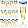 Bgtecho 100 Pack Plastic Champagne Flutes, 4.5 Oz Clear with